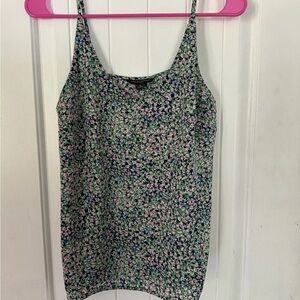 Banana Republic Green and Pink Floral Camisole